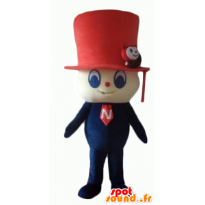 Mascotte de bonhomme avec un chapeau haut de forme rouge - MASFR24058 - Mascottes non-classées