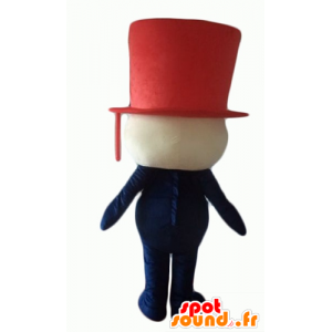 Mascote do boneco de neve com uma forma cartola vermelha - MASFR24058 - Mascotes não classificados