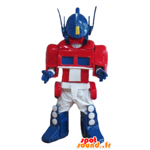 Blauwe robot mascotte, wit en rood van Transformers - MASFR24059 - mascottes Robots