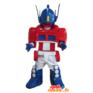 Transformatorer blå, vit och röd robotmaskot - Spotsound maskot