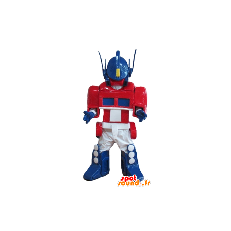 Roboter-Maskottchen blau, weiß und rot von Transformers - MASFR24059 - Maskottchen der Roboter