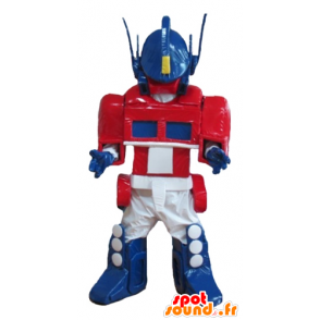 Blauwe robot mascotte, wit en rood van Transformers - MASFR24059 - mascottes Robots