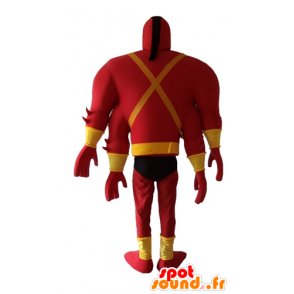 Mascote criatura fantástica vermelho e amarelo, com 4 braços - MASFR24060 - Mascotes não classificados