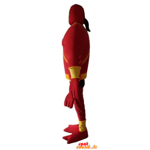 Mascotte de créature fantastique rouge et jaune, à 4 bras - MASFR24060 - Mascottes non-classées