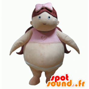 Zwaarlijvige meisje mascotte, grote baby - MASFR24063 - Mascottes Boys and Girls