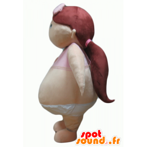 Obézní dívka maskot, velké dítě - MASFR24063 - Maskoti chlapci a dívky