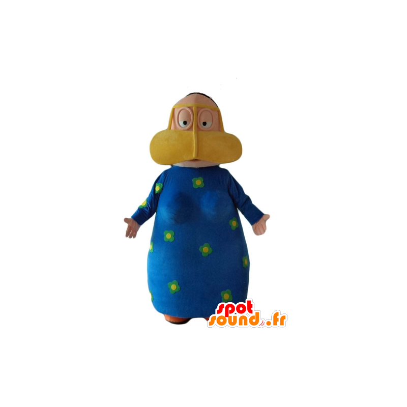 Mascot donna orientale con un vestito blu con i fiori - MASFR24068 - Donna di mascotte