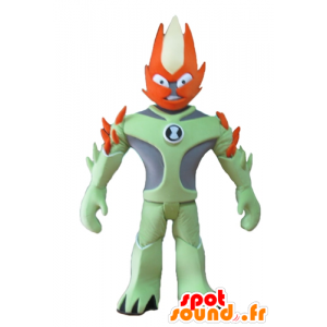 Green fantastický charakter maskot a oranžová - MASFR24076 - Neutajované Maskoti