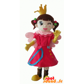 Liten jente maskot, prinsesse, fe - MASFR24081 - Fairy Maskoter