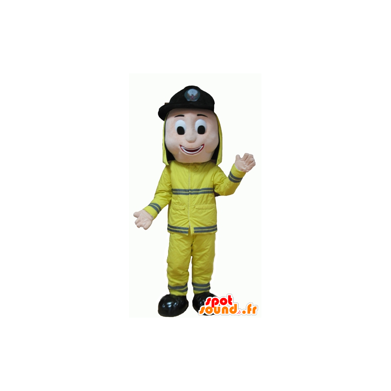 Bombero mascota uniforme, alegre - MASFR24082 - Mascotas humanas