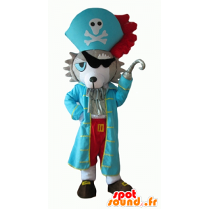 Mascote do cão, vestido com rouca pirata - MASFR24086 - Mascotes cão