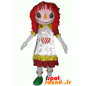 Dukke maskot, fugleskremsel jente med rødt hår - MASFR24087 - Maskoter gutter og jenter