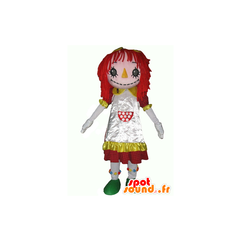 Dukke maskot, fugleskremsel jente med rødt hår - MASFR24087 - Maskoter gutter og jenter