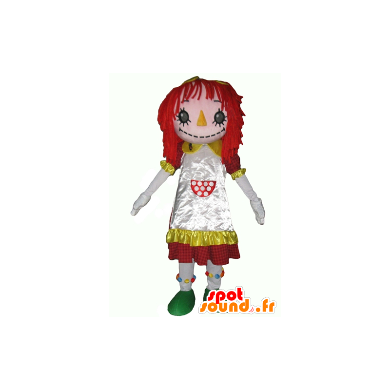 Mascote boneca, menina espantalho com cabelo vermelho - MASFR24087 - Mascotes Boys and Girls