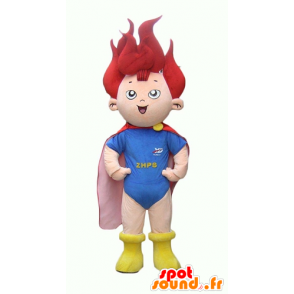Maskot dítě, malé superhrdina s červenými vlasy - MASFR24088 - superhrdina maskot