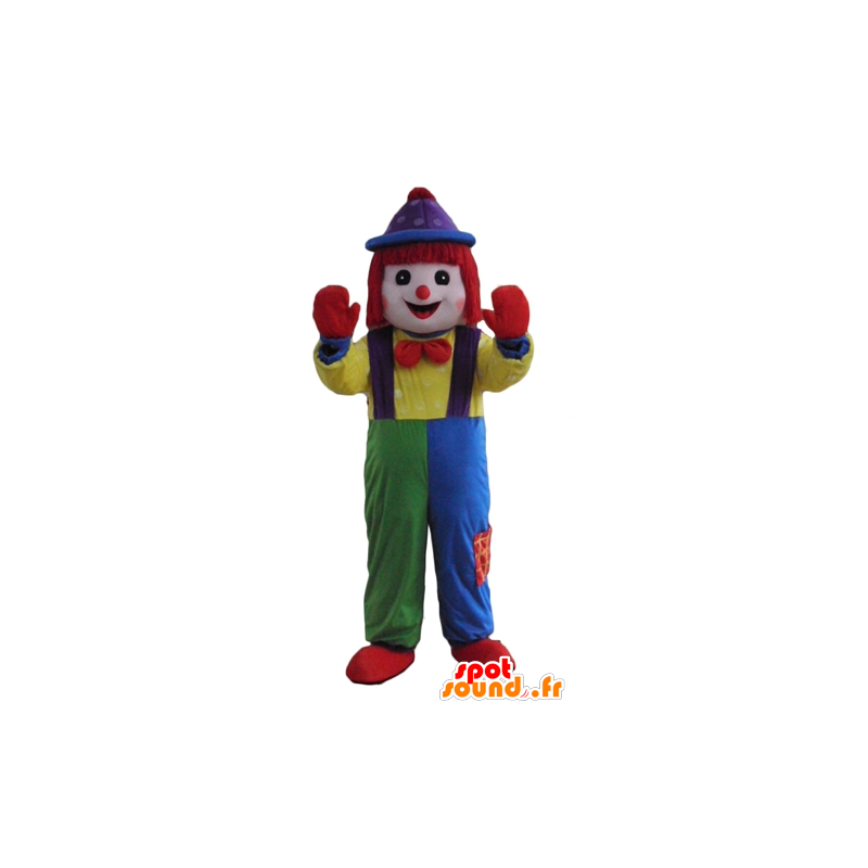Mascotte veelkleurige clown, en al glimlach - MASFR24089 - mascottes Circus