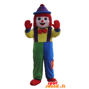 Maskottchen bunten Clown, alles Lächeln - MASFR24089 - Maskottchen-Zirkus