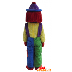 Mascotte de clown multicolore, très souriant - MASFR24089 - Mascottes Cirque