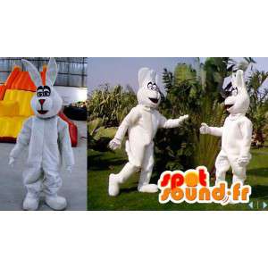 Wit konijntje mascotte, reuze - alle soorten en maten - MASFR006610 - Mascot konijnen