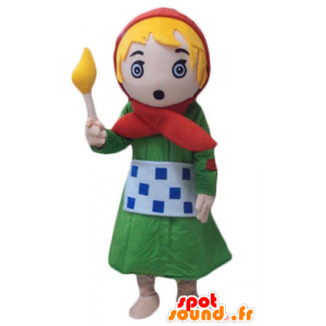 Mascotte de la petite fille aux allumettes - MASFR24092 - Mascottes Garçons et Filles