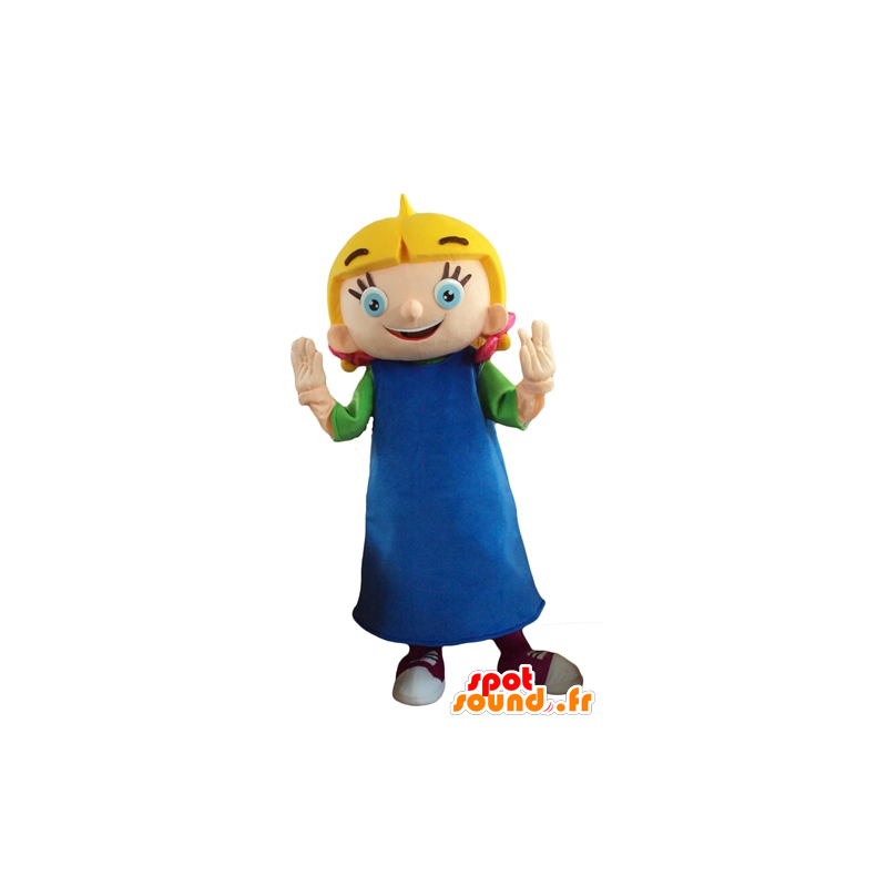Mascot av liten blond jente med blå øyne - MASFR24094 - Maskoter gutter og jenter