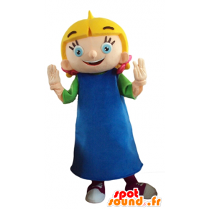 Mascotte de petite fille blonde, aux yeux bleus - MASFR24094 - Mascottes Garçons et Filles