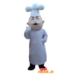 Chef mascotte con un cappello e un paio di baffi - MASFR24095 - Umani mascotte