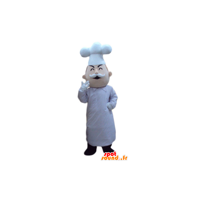 Chef mascot with a hat and a mustache - MASFR24095 - Human mascots
