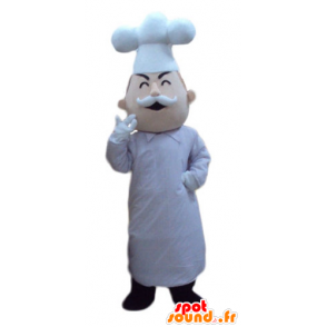 Chef-Maskottchen mit einem Hut und einem Schnurrbart - MASFR24095 - Menschliche Maskottchen