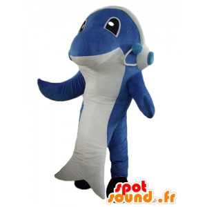 Dolphin mascotte, blauw en witte haai - MASFR24097 - Dolphin Mascot