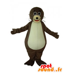 Mascot marrom e lontra bege, muito bonito e engraçado - MASFR24099 - Mascotes do oceano