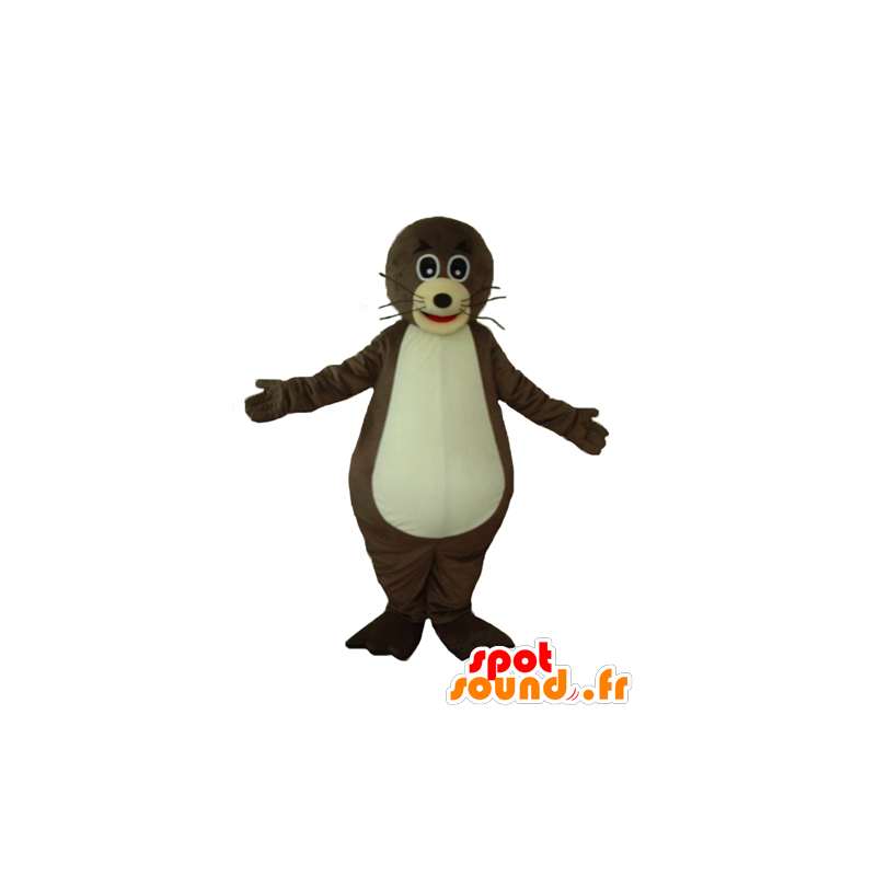 Mascot marrom e lontra bege, muito bonito e engraçado - MASFR24099 - Mascotes do oceano