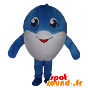 Engros Mascot blå og hvit fisk, veldig søt - MASFR24105 - fisk Maskoter