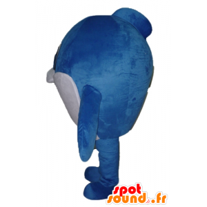 Mascotte de gros poisson bleu et blanc, très mignon - MASFR24105 - Mascottes Poisson