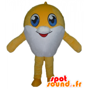 Engros Mascot gul og hvit fisk, veldig søt - MASFR24106 - fisk Maskoter