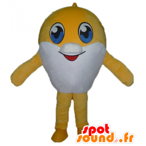 Atacado amarelo da mascote e peixe branco, muito bonito - MASFR24106 - mascotes peixe