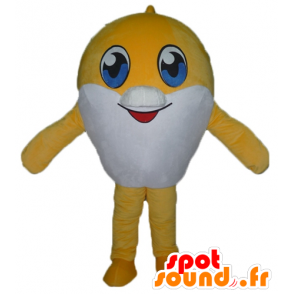 Engros Mascot gul og hvit fisk, veldig søt - MASFR24106 - fisk Maskoter