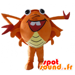 Oranssi rapu maskotti, punainen ja keltainen, jättiläinen, erittäin hauska - MASFR24108 - maskotteja Crab