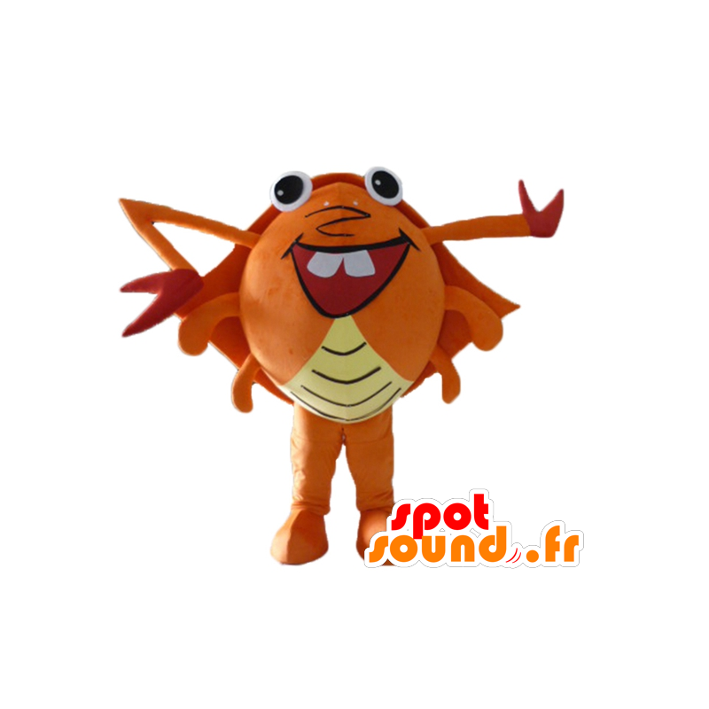 Mascotte de crabe orange, rouge et jaune, géant, très rigolo - MASFR24108 - Mascottes Crabe