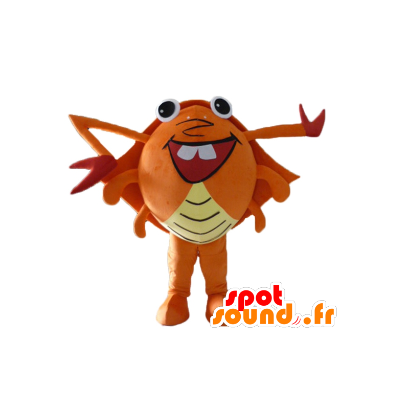 Oranssi rapu maskotti, punainen ja keltainen, jättiläinen, erittäin hauska - MASFR24108 - maskotteja Crab