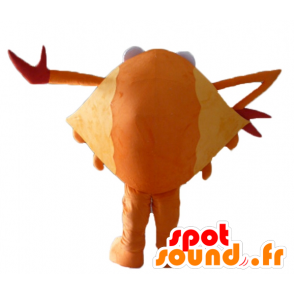 Mascote caranguejo alaranjado, vermelho e amarelo, gigante, muito engraçado - MASFR24108 - mascotes Crab
