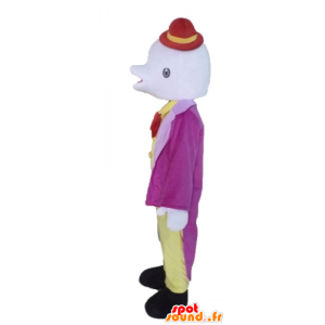 Kostume hvid delfin maskot med hat - Spotsound maskot kostume