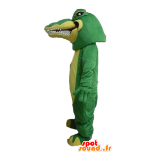 Groen en geel krokodil mascotte, realistisch en intimiderend - MASFR24111 - Mascot krokodillen