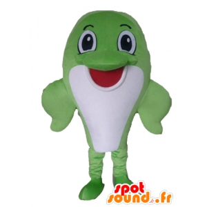 Engros Mascot grønn og hvit fisk, delfin - MASFR24112 - Dolphin Mascot