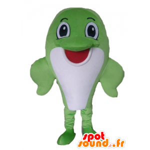 Mascotte large green and white fish, dolphin - MASFR24112 - Mascot Dolphin