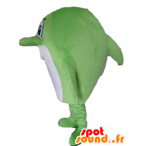 Mascotte large green and white fish, dolphin - MASFR24112 - Mascot Dolphin