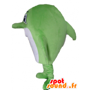 Mascotte grande verde e pesce bianco, delfino - MASFR24112 - Delfino mascotte