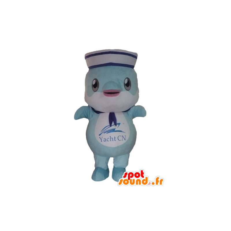 Pesce Mascotte, azzurro delfino vestito di marinaio - MASFR24113 - Delfino mascotte