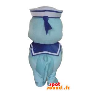 Mascot fish, blue dolphin dressed in sailor - MASFR24113 - Mascot Dolphin