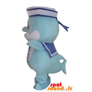 Mascot kala, sininen delfiini pukeutunut merimies - MASFR24113 - Dolphin Mascot